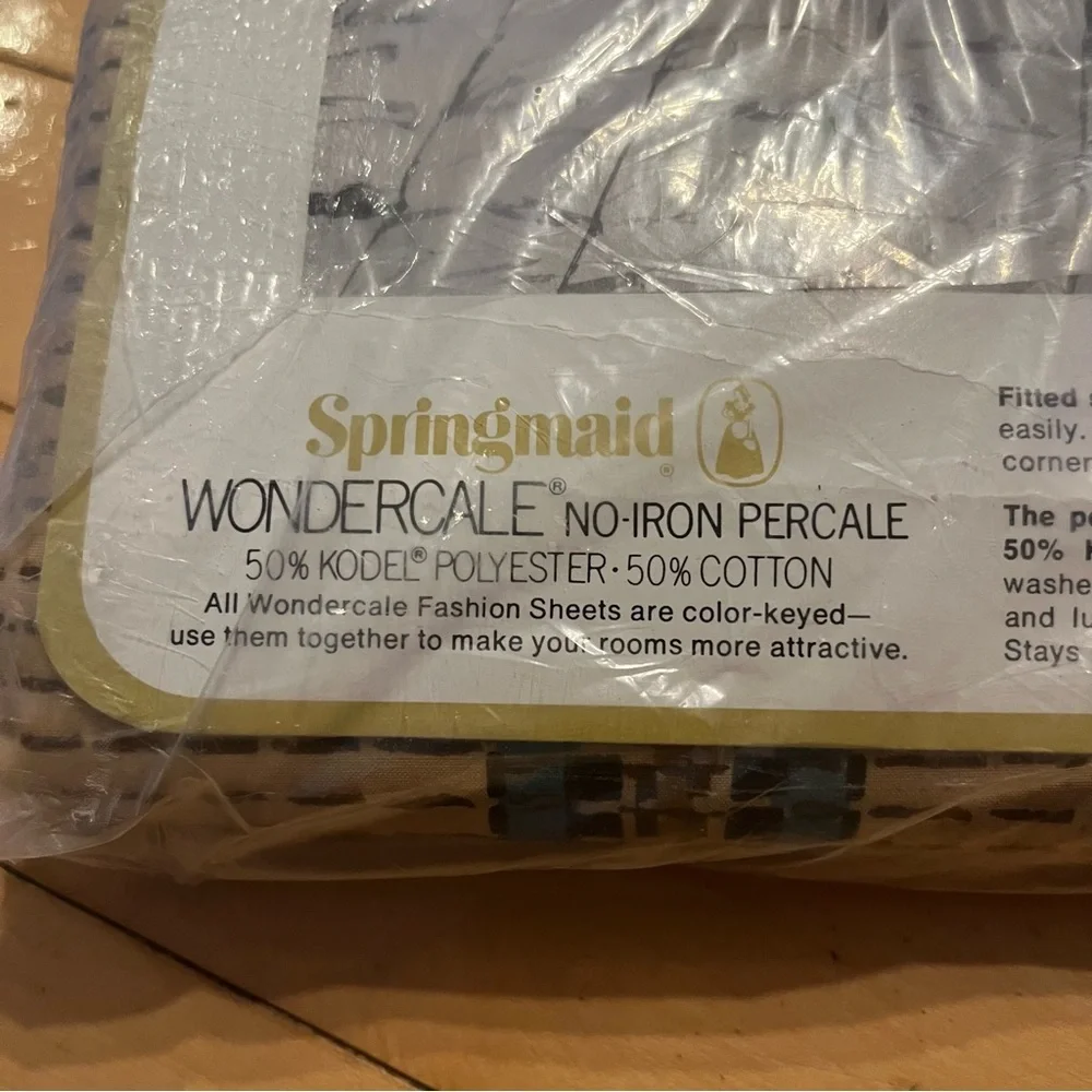 Springmaid Wondercale Queen Flat Sheet NEW 2 Pillowcases Andes Song Met Museum